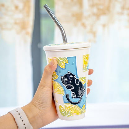 Summer Cat Lidded Tumbler — view 9