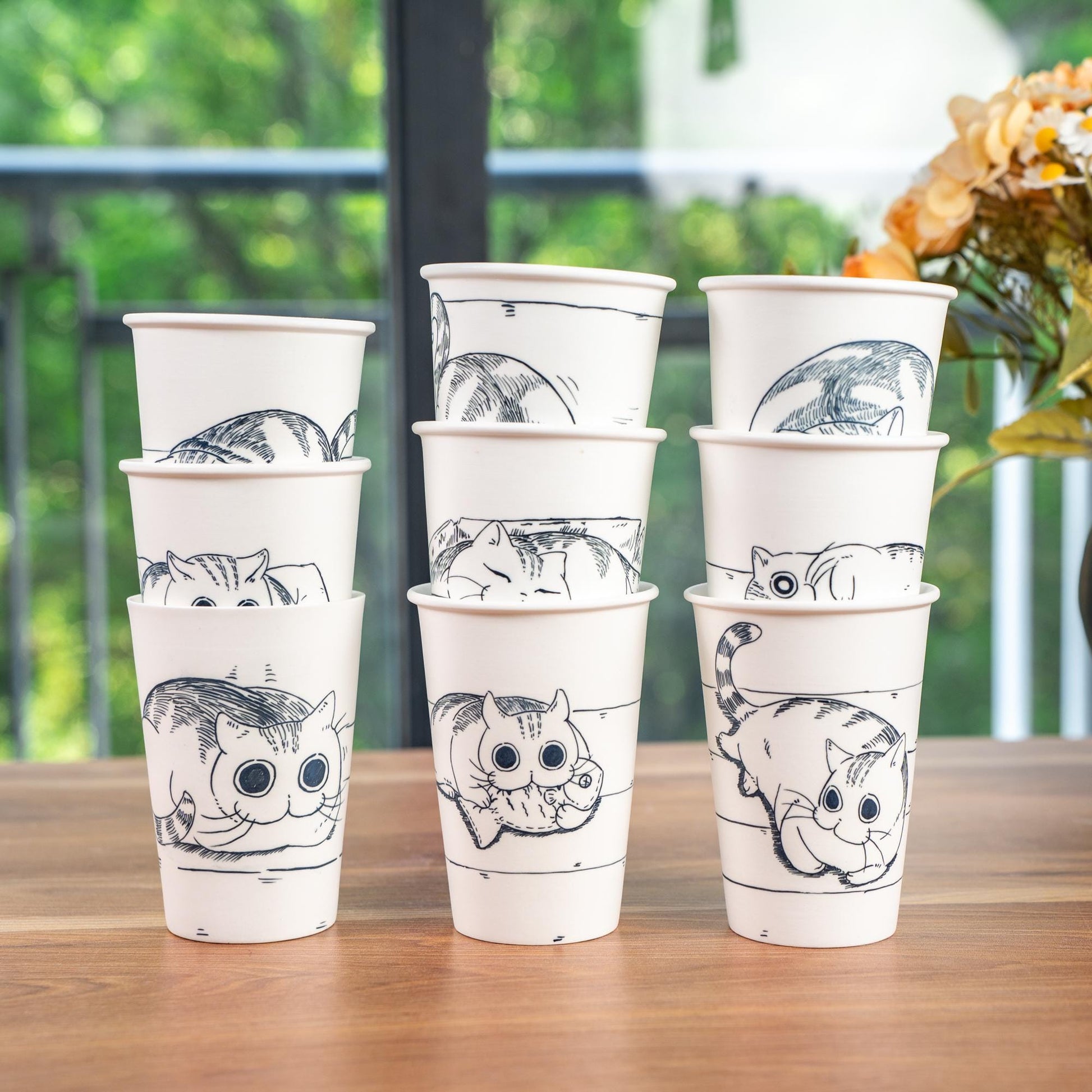 Orange Tabby Tea Cup — view 1