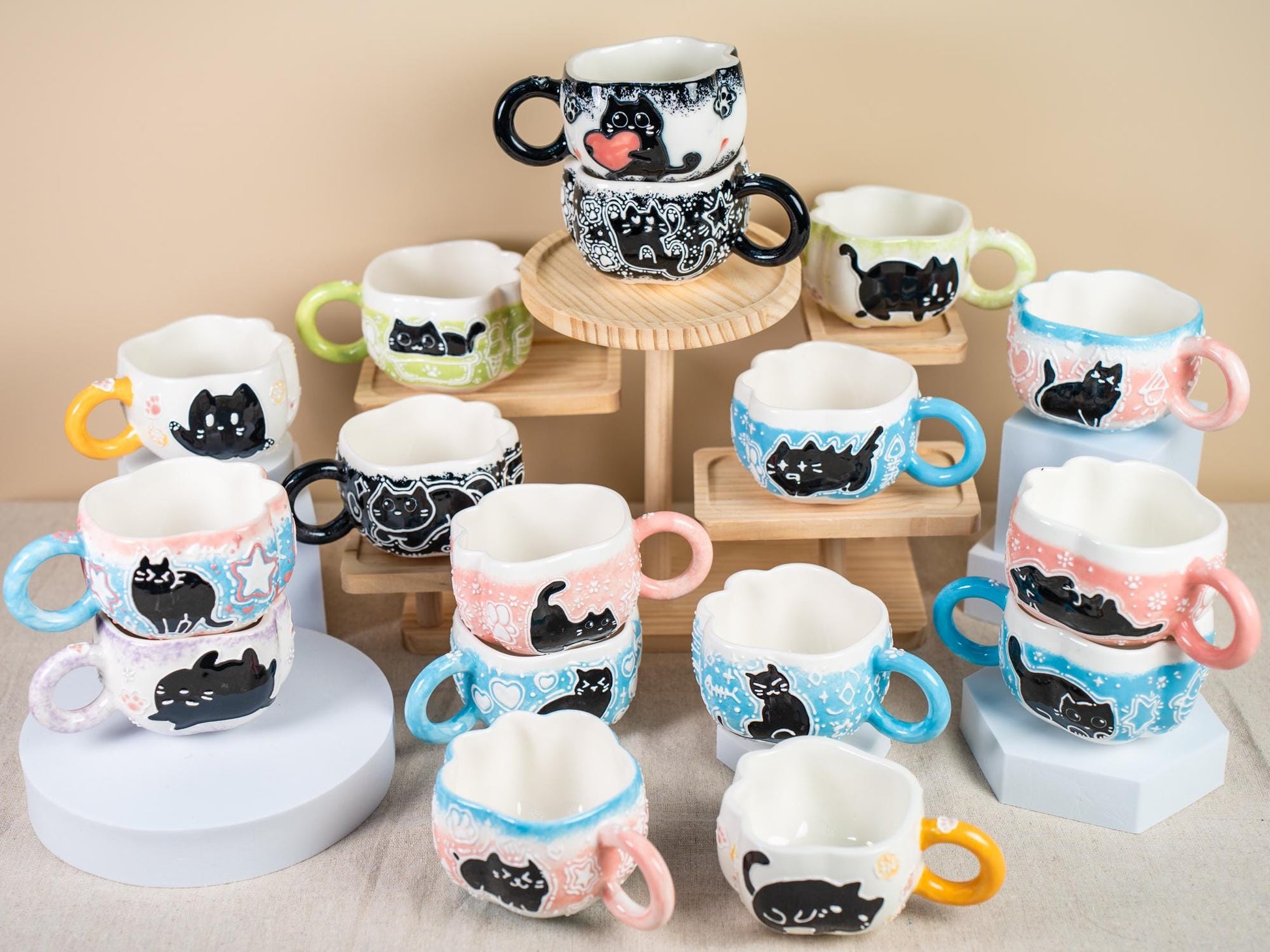 Black Cat Paw Espresso Cups — view 2