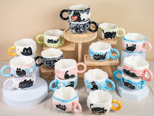 Black Cat Paw Espresso Cups — view 2