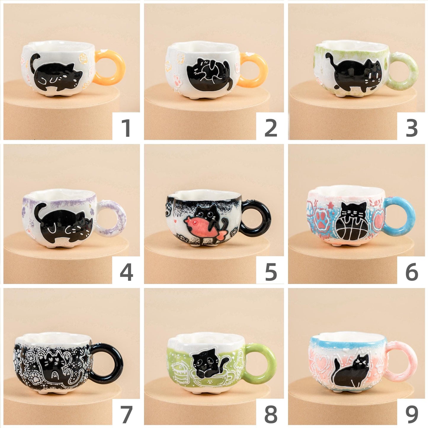 Black Cat Paw Espresso Cups — view 9